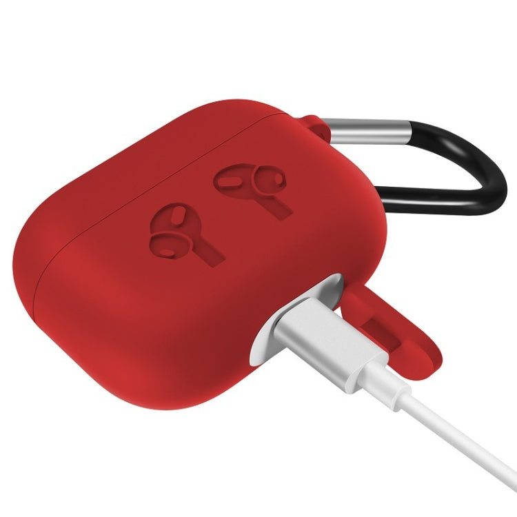 Étui de protection à rabat en silicone pour AirPods Pro avec boucle anti-chute, gris et noir