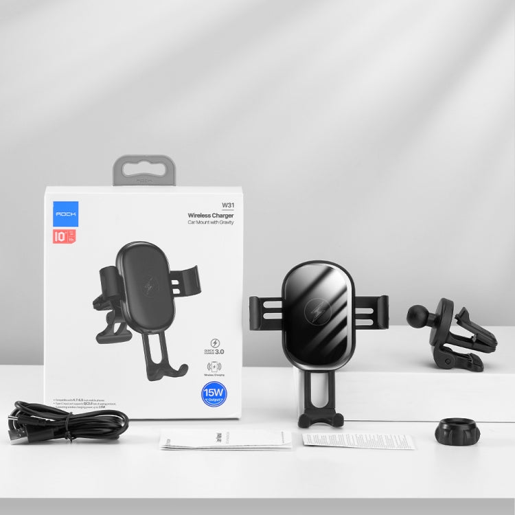 ROCK W31 Car Gravity Wireless Charging Air Outlet Bracket