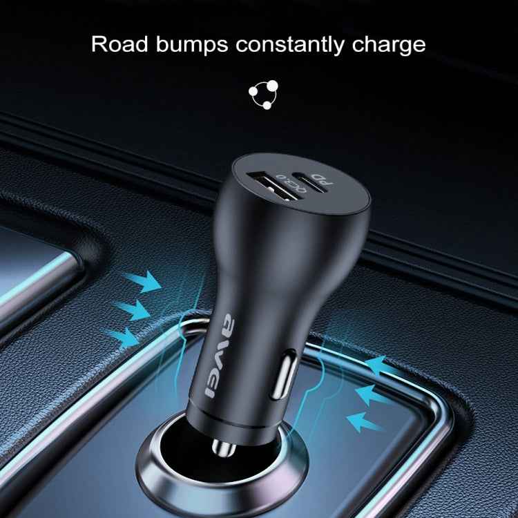 awei C-822 18W PD 8 Pin + 18W QC 3.0 USB Interface Car Charger