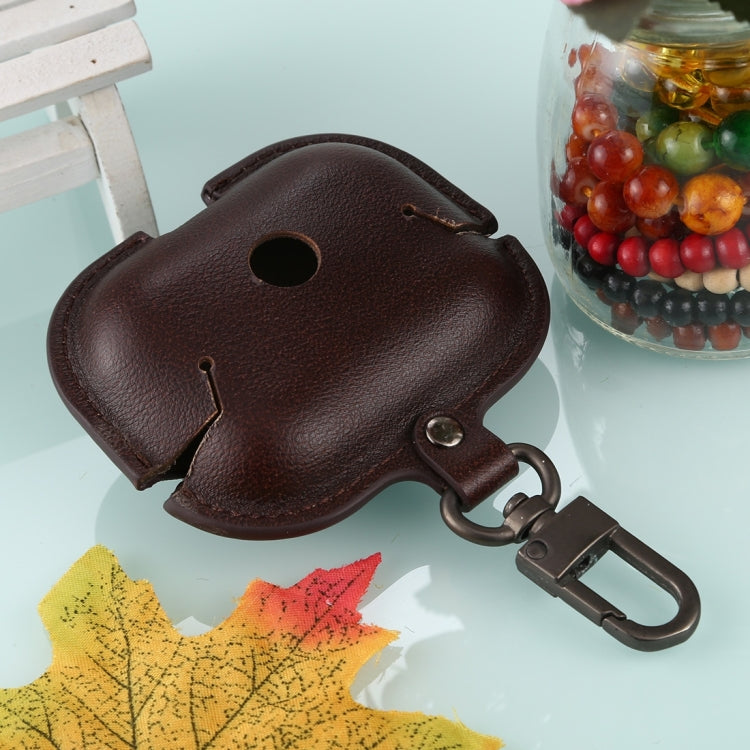 For AirPods Pro Litchi Texture PU Leather Earphone Protective Case with Hook