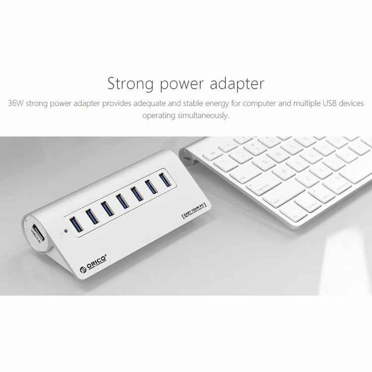 ORICO M3H7-V1 Aluminum Alloy 7 USB 3.0 Ports HUB with 30W Power Adapter