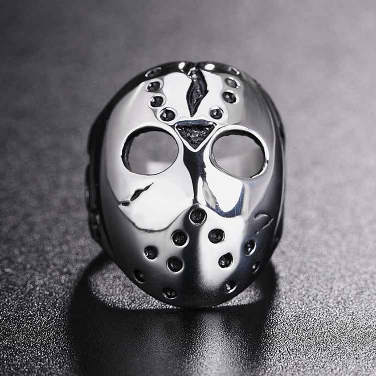 Europe and America Style Punk Gothic Rock Mask Skull Men Titanium Steel Ring, US Size: 11, Diameter: 20.7mm, Perimeter: 65mm