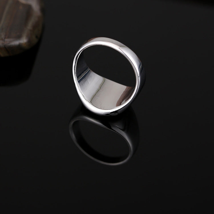 Europe and America Men Classic Alloy High Polished Drip Oil Style Ring, Size: 10, Diameter: 19.9mm, Perimeter: 62.4mm