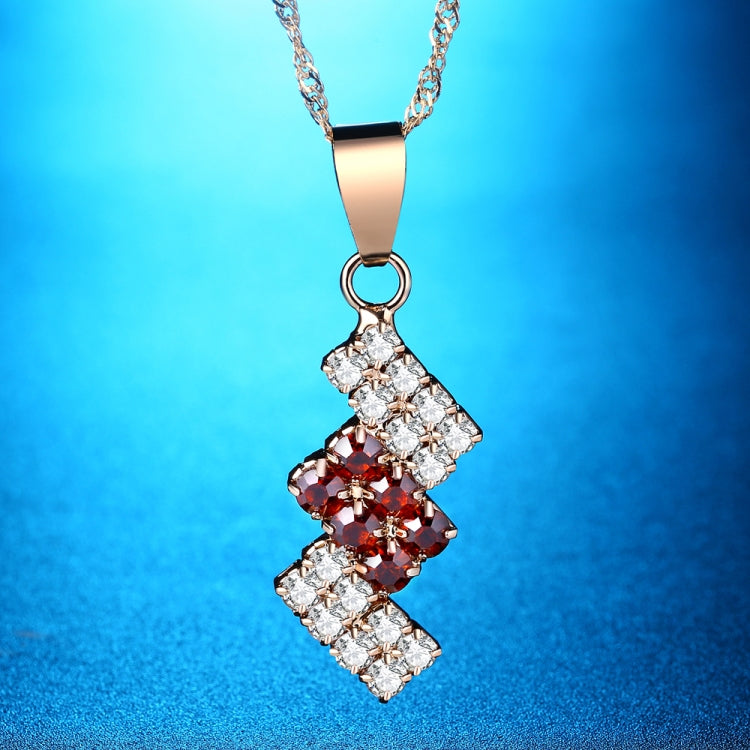 18k Gold Plated Irregular Geometry Crystal Pendant Necklace For Female, 43*13 mm