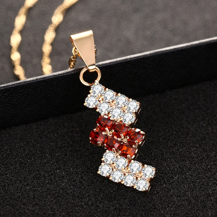 18k Gold Plated Irregular Geometry Crystal Pendant Necklace For Female, 43*13 mm