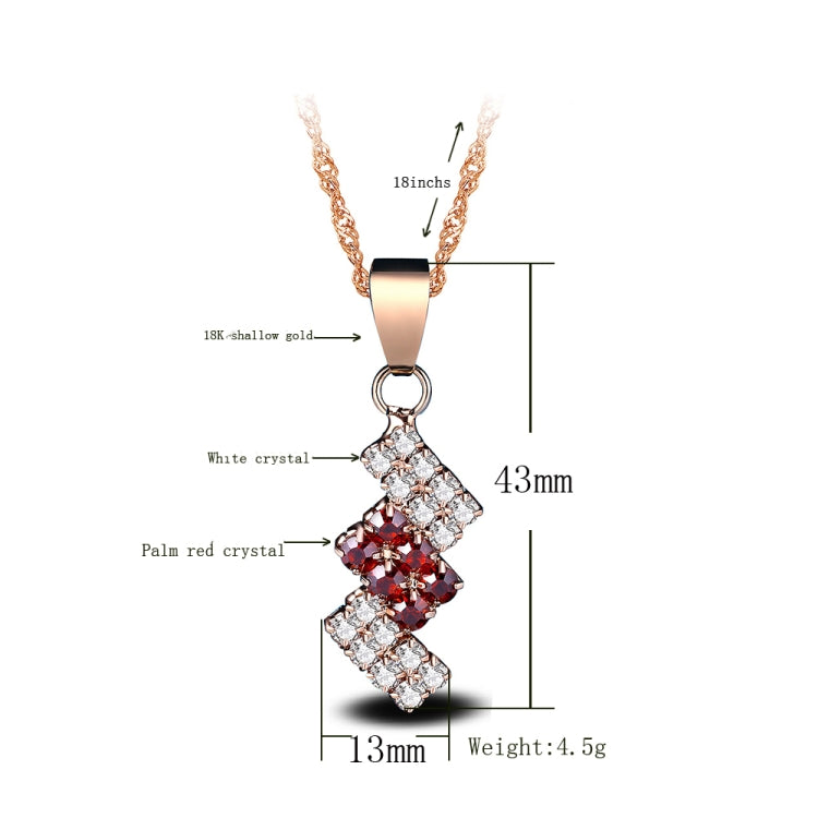 18k Gold Plated Irregular Geometry Crystal Pendant Necklace For Female, 43*13 mm