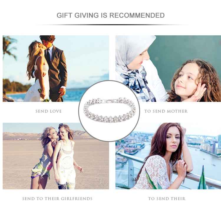 Glamorous Female Crystal Bracelet with Artificial Diamond Inlaid for Wedding, Engagement, Mother`s Day And Birthday Gift, Diameter: 5.25 cm, Perimeter:16.5 cm