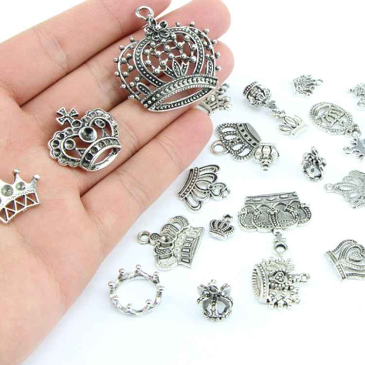 25 in 1 Tibetan Silver Bracelet Accessories Exquisite Crown Pendant Set