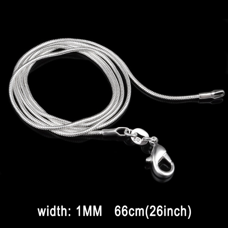 1MM Personality Fashion Silver Plated Snake Bone Chain(Silver length:26 inch)