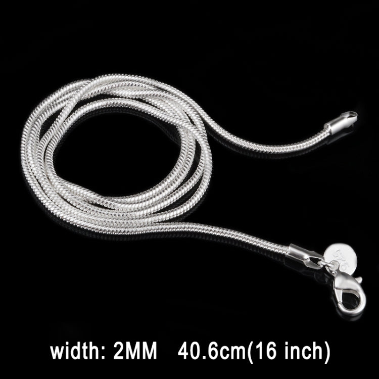 2MM Personality Fashion Silver Plated Snake Bone Chain(Silver length:16 inch)