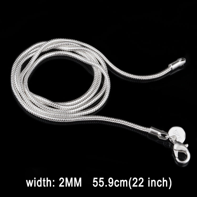 2MM Personality Fashion Silver Plated Snake Bone Chain(Silver length:22 inch)