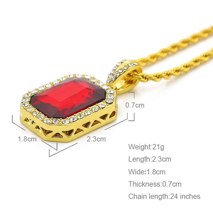 Hip Hop Mini Rhinestone Colorful Pendant Twist Gold Chain Necklace for Men