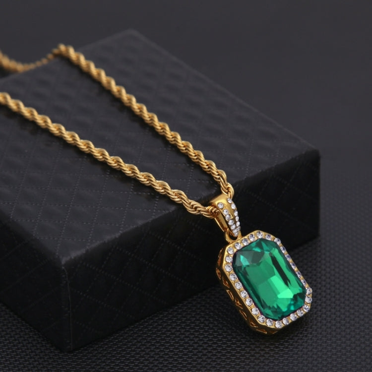 Hip Hop Mini Rhinestone Colorful Pendant Twist Gold Chain Necklace for Men