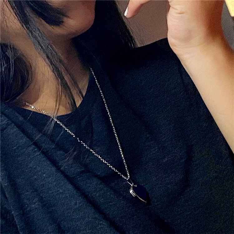 2 PCS MN4008 Heart Photo Box Pendant Temperature Sensitive Discoloration Necklace Jewelry