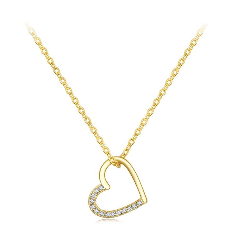 SCN347-B Sterling Silver S925 Zircon Simple Fashion Hollow Heart Shape Necklace