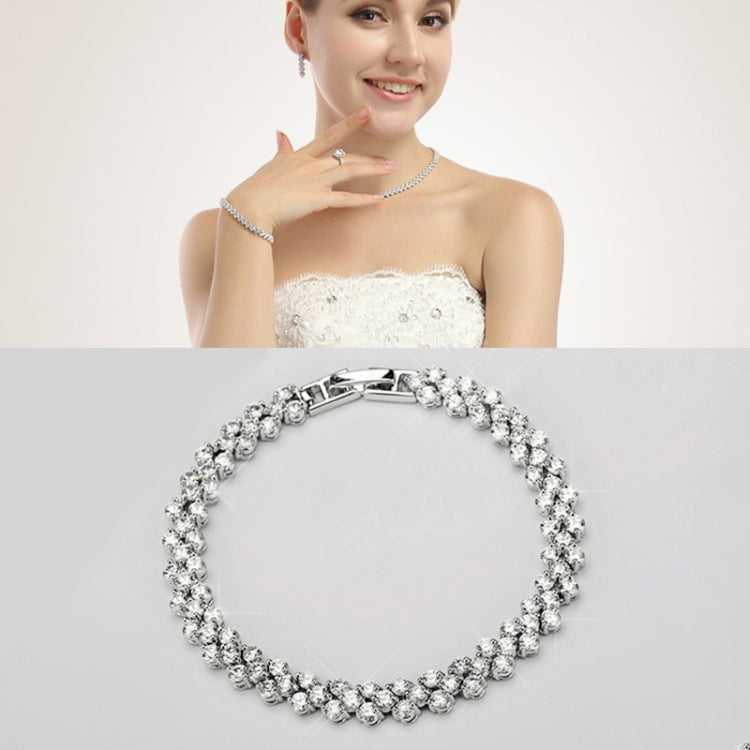 19cm Fashion Zircon Encrusted Roman Bracelets Platinum-plated Bracelet Jewelry