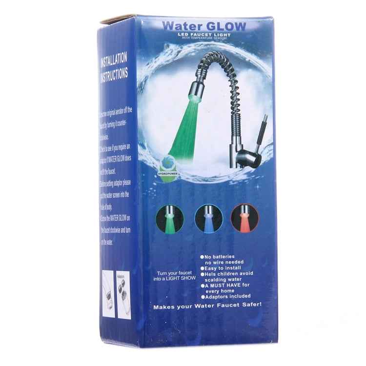 SDF2-B13 1 LED Temperature Sensor RGB LED Faucet Light Water Glow Shower, Size: 78 x 30mm, Interface: 22mm (Silver)