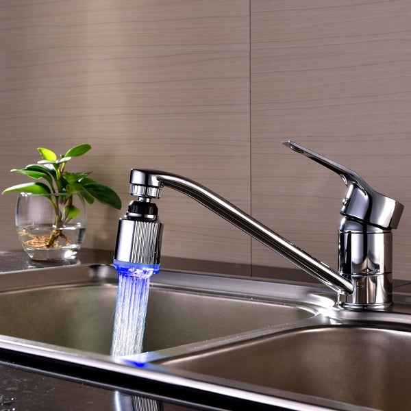 SDF-B5 1 LED ABS Temperature Sensor RGB LED Faucet Light Water Glow Shower, Size: 75 x 37mm, Interface: 22mm (Silver)