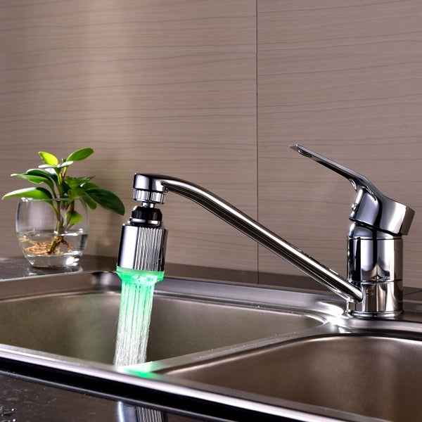 SDF-B5 1 LED ABS Temperature Sensor RGB LED Faucet Light Water Glow Shower, Size: 75 x 37mm, Interface: 22mm (Silver)