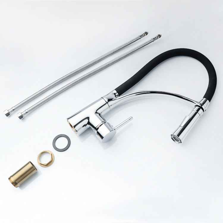 Kitchen Pull-out Faucet Hot Cold Home Retractable Rotating Faucet