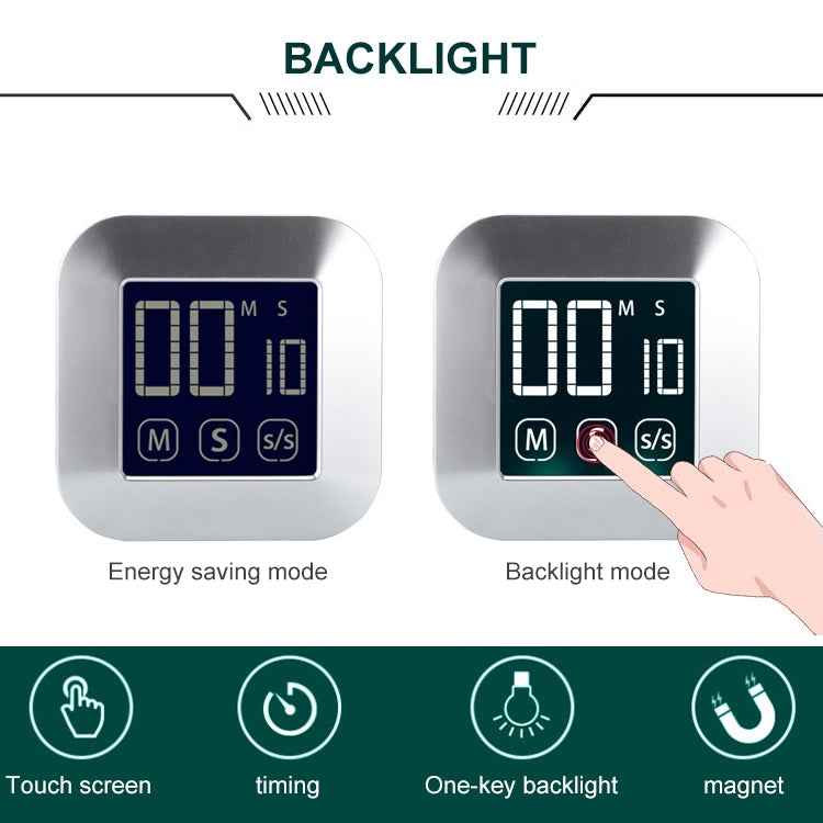 TS-83 Touch Timer Alarm Clock Kitchen Food LCD Large Screen Countdown Electronic Reminder