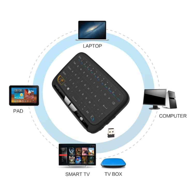 H18 2.4GHz Mini Wireless Air Mouse QWERTY Keyboard with Touchpad / Vibration for PC, TV, H18 Wireless Keyboard