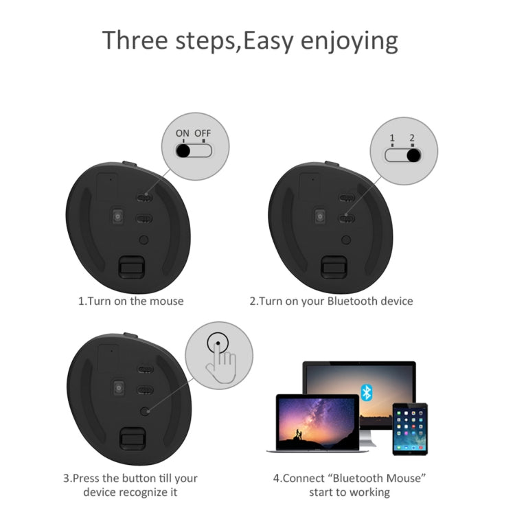 DELUX M618 Mini 2.4G Wireless 2400DPI USB Rechargeable Ergonomic Vertical Mouse