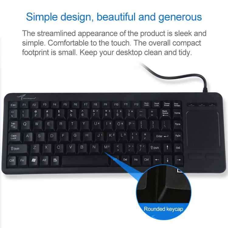 DS-8800 USB Interface Prevent Water Splashing Laser Engraving Character One-piece Wired Touchpad Keyboard, Length: 1.5m