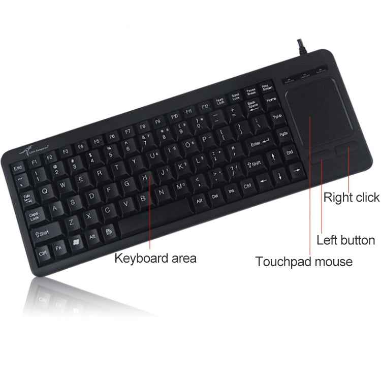 DS-8800 PS / 2 Interface Prevent Water Splashing Laser Engraving Character One-piece Wired Touchpad Keyboard, Length: 1.5m