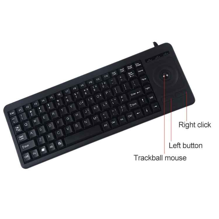 DS-8900 USB Interface Prevent Water Splashing Laser Engraving Character One-piece Wired Trackball Keyboard, Length: 1.5m