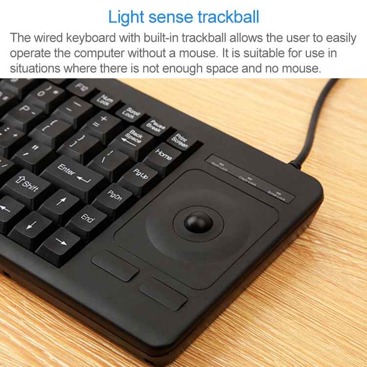 DS-8900 USB Interface Prevent Water Splashing Laser Engraving Character One-piece Wired Trackball Keyboard, Length: 1.5m
