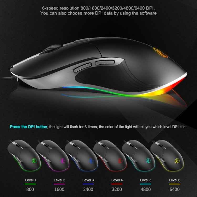iMICE X6 Wired Mouse 6-button Colorful RGB Gaming Mouse