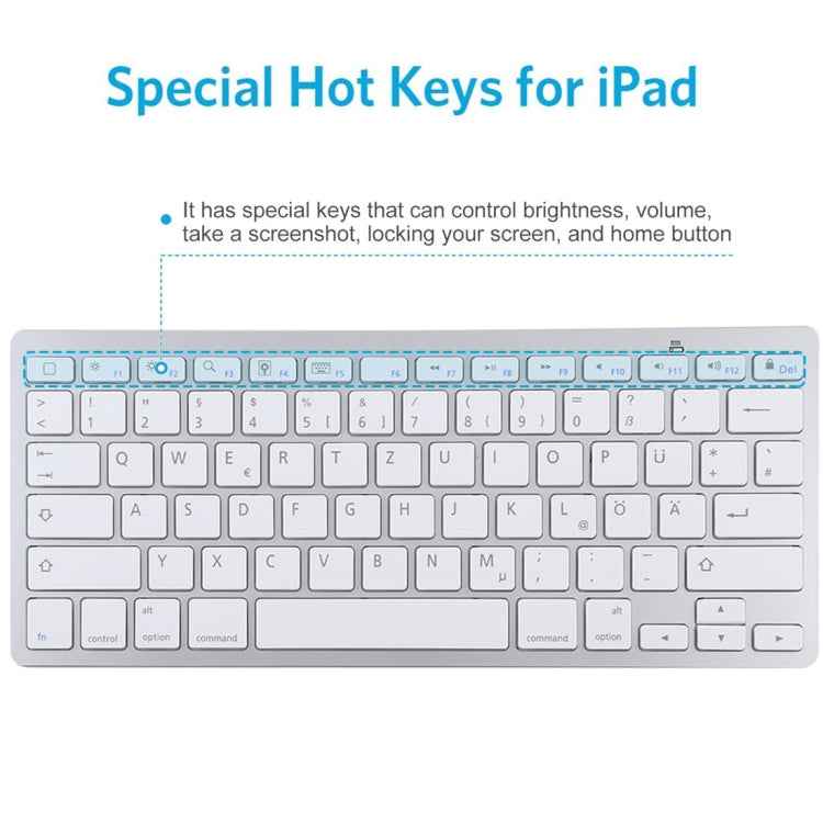 WB-8022 Ultra-thin Wireless Bluetooth Keyboard, German Keys