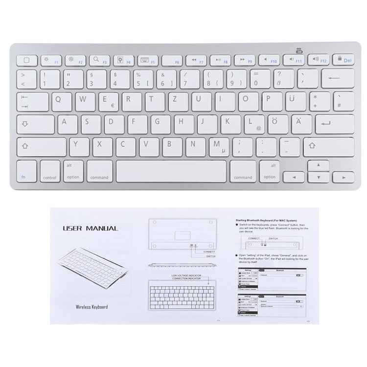 WB-8022 Ultra-thin Wireless Bluetooth Keyboard, German Keys