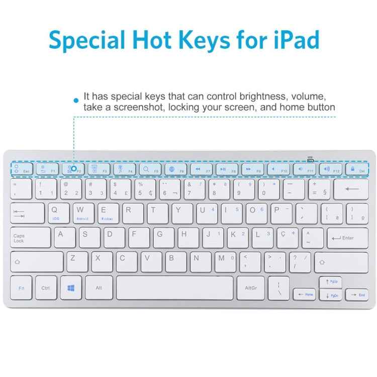 WB-8022 Ultra-thin Wireless Bluetooth Keyboard, Portuguese Keys