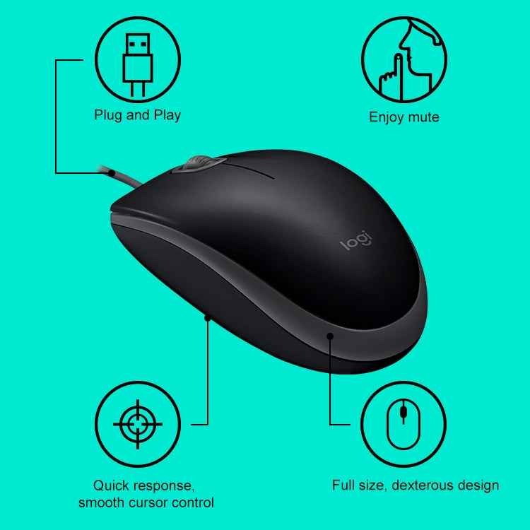 Logitech M110 1000DPI Wired Mouse USB Silent Mouse