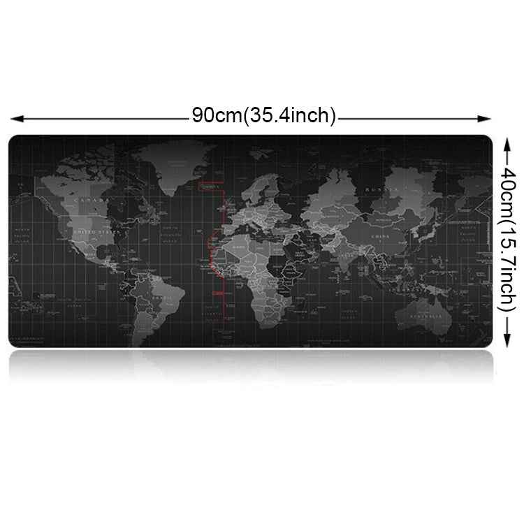 Extended Large Anti-Slip World Map Pattern Soft Rubber Smooth Cloth Surface Game Mouse Pad Keyboard Mat, Size: 90 x 40cm