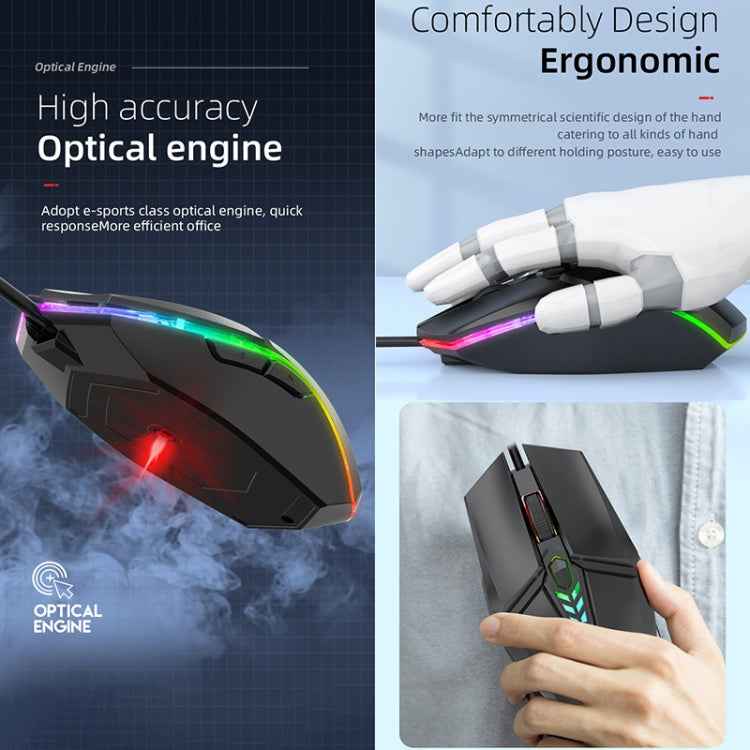 S700 Colorful Light USB Wired Office Gaming Mouse