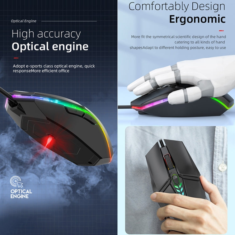 S700 Colorful Light USB Wired Office Gaming Mouse