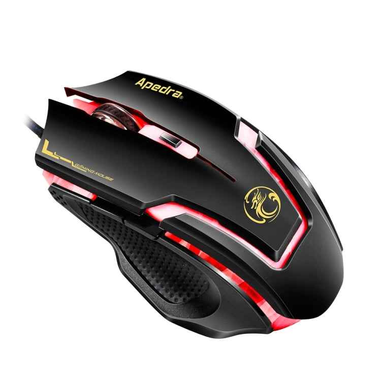 Apedra iMICE A9 High Precision Gaming Mouse LED four color controlled breathing light USB 6 Buttons 3200 DPI Wired Optical Gaming Mouse for Computer PC Laptop