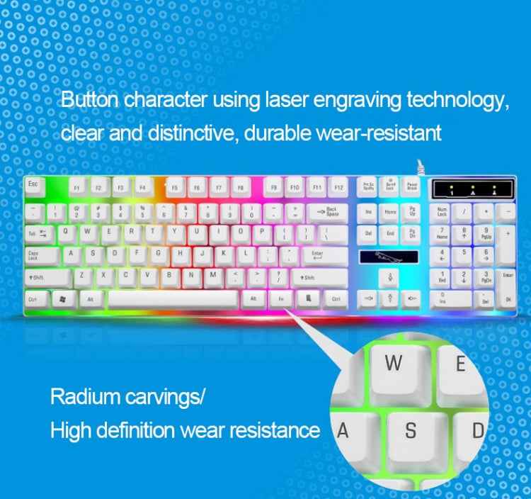 ZGB G21 104 Keys USB Wired Mechanical Feel Colorful Backlight Office Computer Keyboard Gaming Keyboard