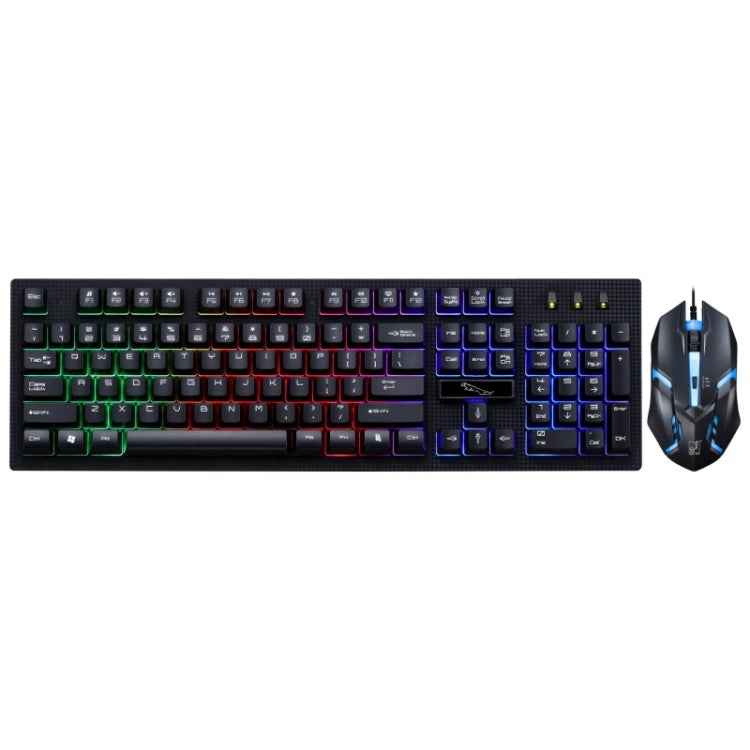 ZGB G20 1600 DPI Professional Wired Glowing Mechanical Feel Suspension Keyboard + Optical Mouse Kit for Laptop, PC