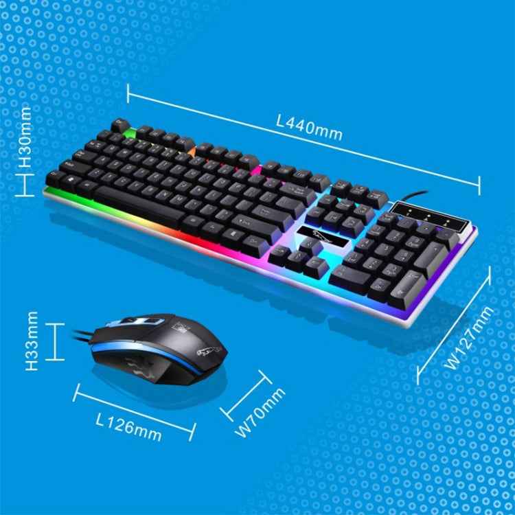 ZGB G21 1600 DPI Professional Wired Colorful Backlight Mechanical Feel Suspension Keyboard + Optical Mouse Kit for Laptop, PC