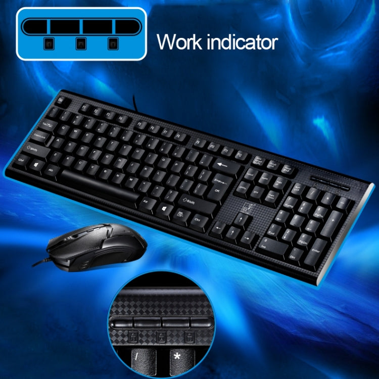 Kit de teclado y ratón óptico Chasing Leopard Q9 de 1600 DPI con textura de cuadrícula y cable profesional para juegos de oficina