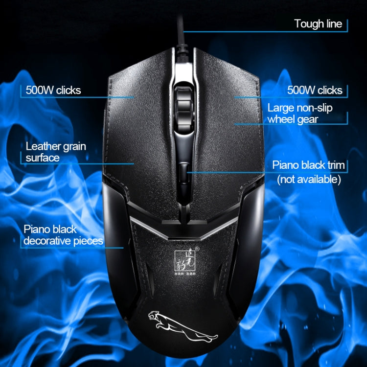 Kit de teclado y ratón óptico Chasing Leopard Q9 de 1600 DPI con textura de cuadrícula y cable profesional para juegos de oficina