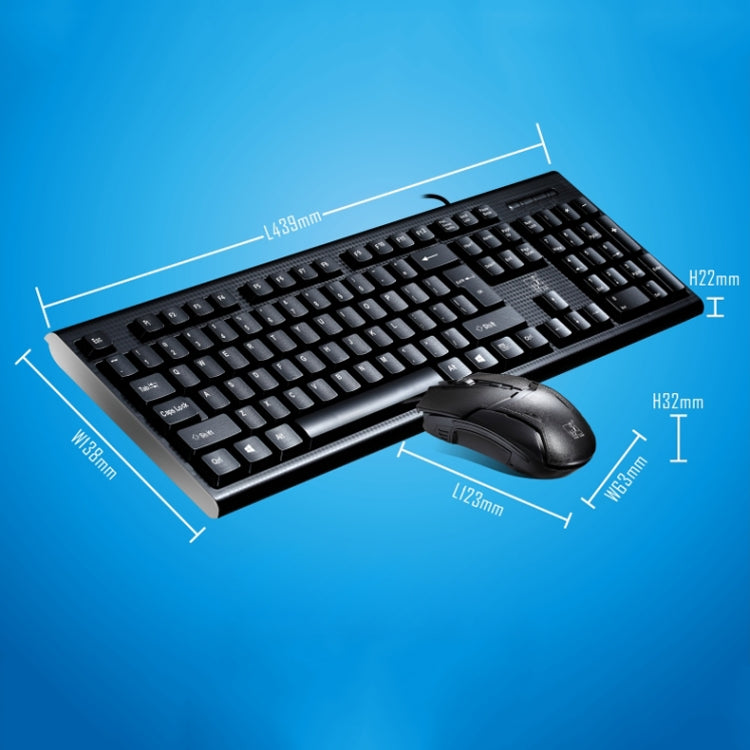 Kit de teclado y ratón óptico Chasing Leopard Q9 de 1600 DPI con textura de cuadrícula y cable profesional para juegos de oficina