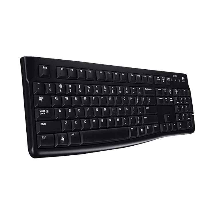Logitech K120 USB Waterproof Splash Wired Keyboard for Desktop Computers / Laptops