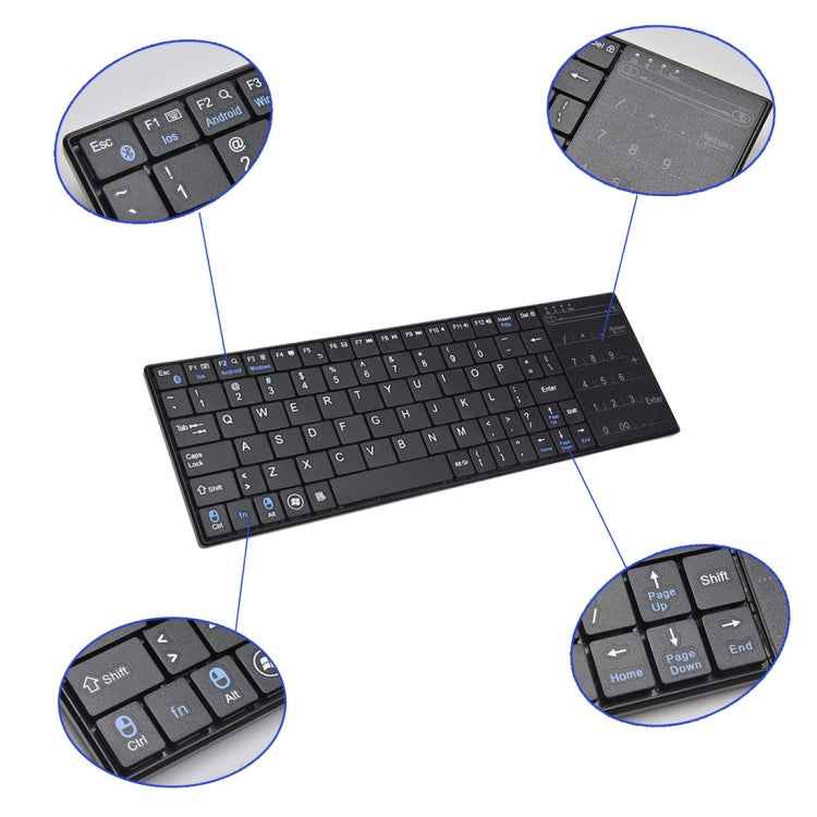 K-07 ABS Wireless Chargeable Bluetooth Touch Keyboard