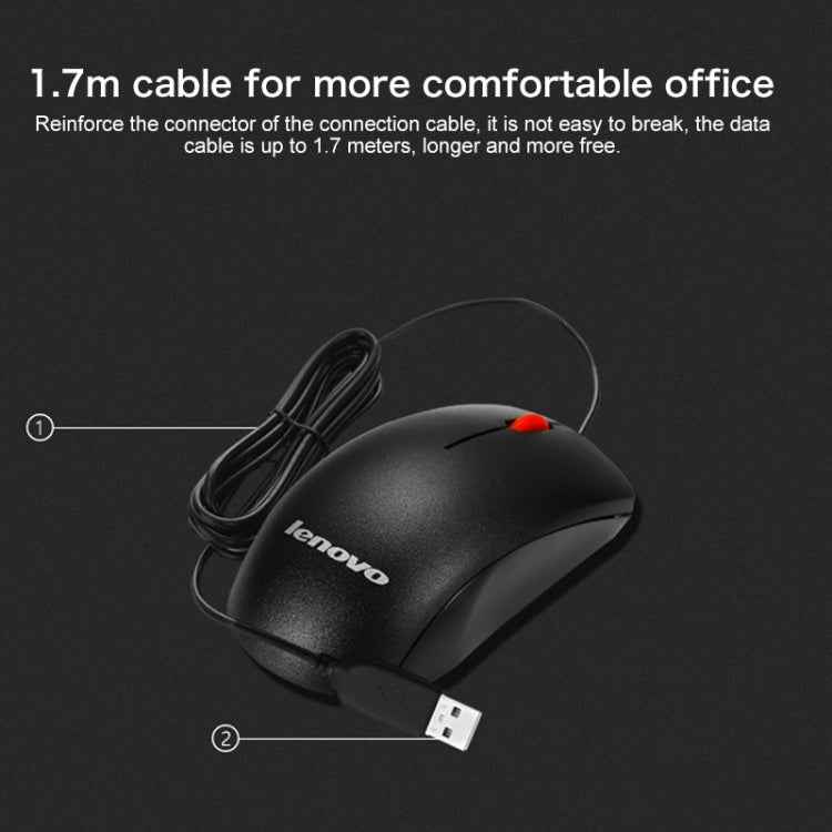 Lenovo M120 Pro Fashion Office Red Dot Wired Mouse