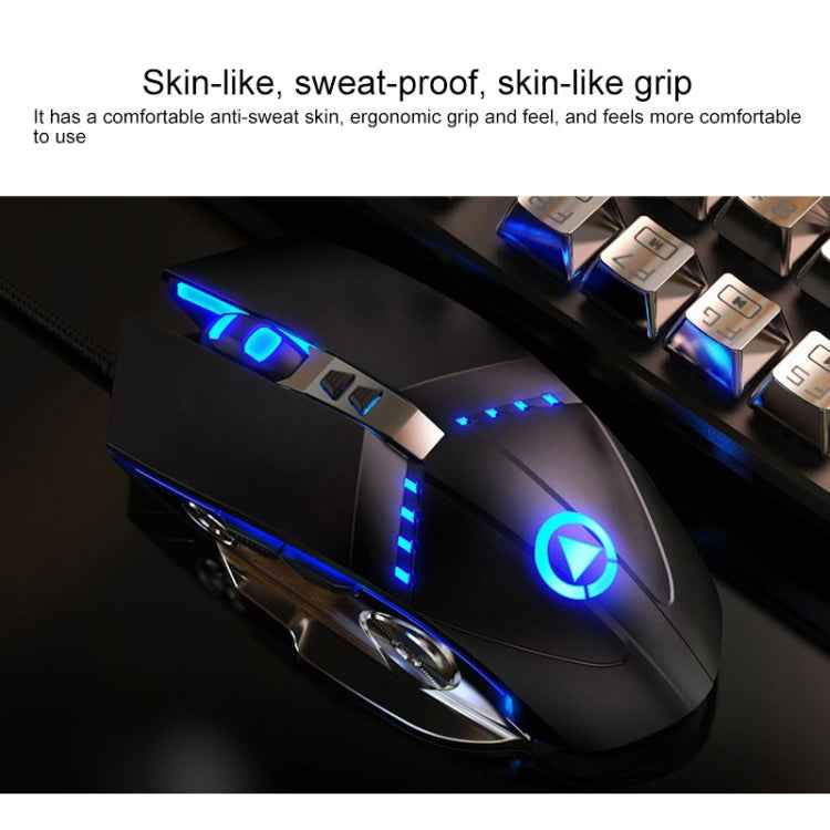 YINDIAO K002 USB Wired Mechanical Feel RGB Backlight Keyboard + Optical Mouse + Headset Set